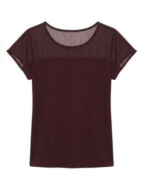 GAP Short Sleeve Scoop Neck Tee in Deep Plum